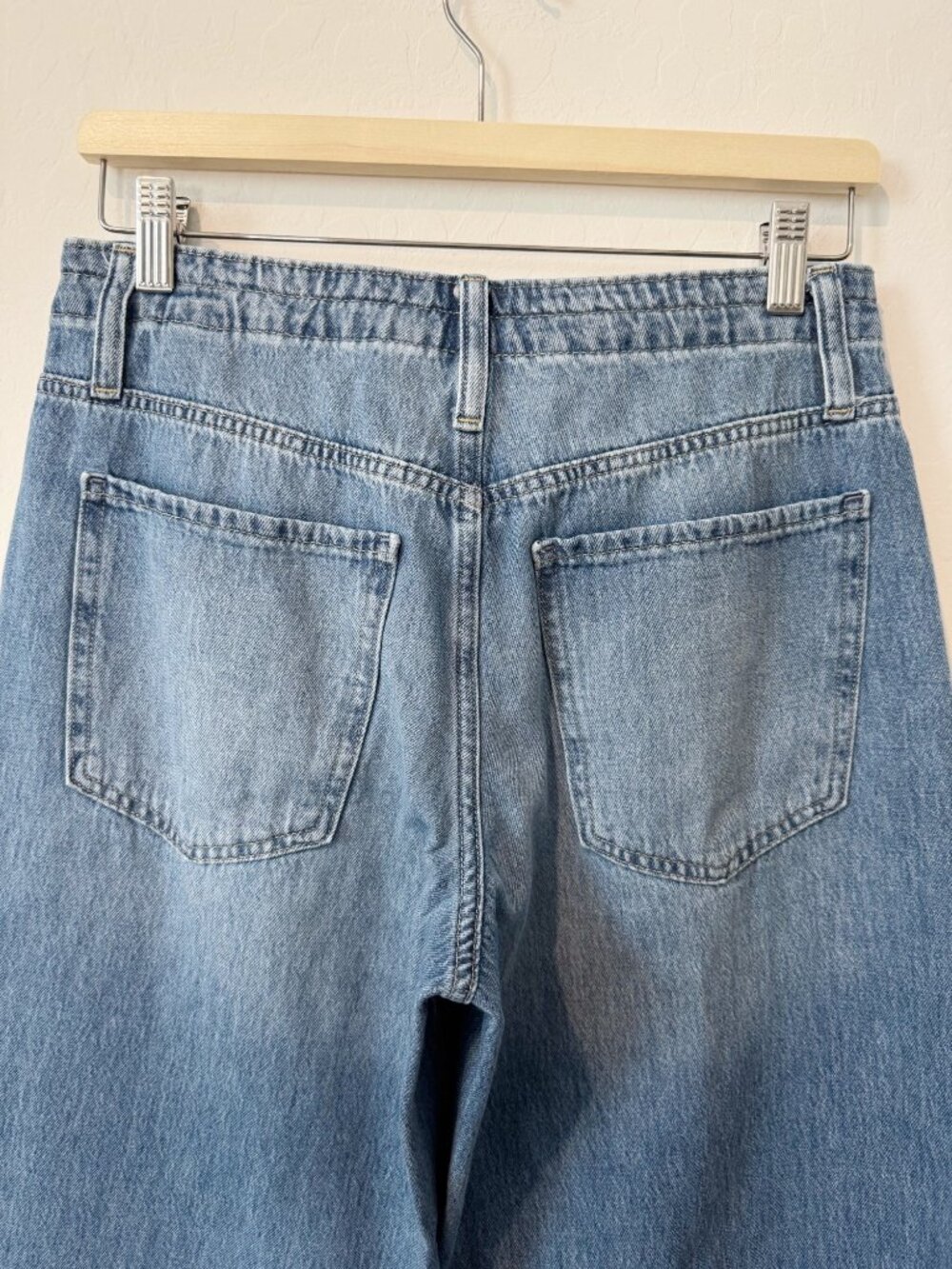 Banana Republic Drawstring Wide Leg Jeans Size 27 Slouchy Rigid Denim Relaxed - Picture 8 of 11